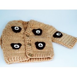 Gilet en crochet marron pour bébé